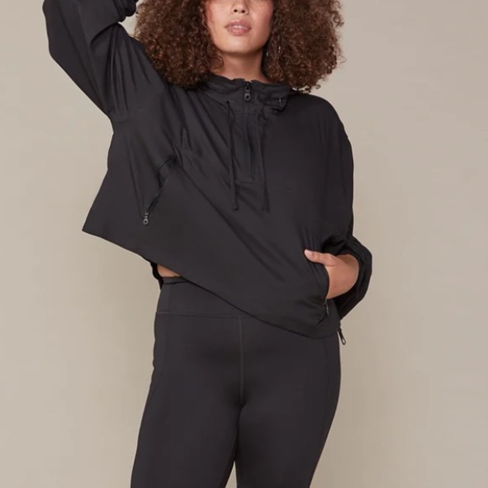 GIRLFRIEND COLLECTIVE black huddle quarter-zip windbreaker